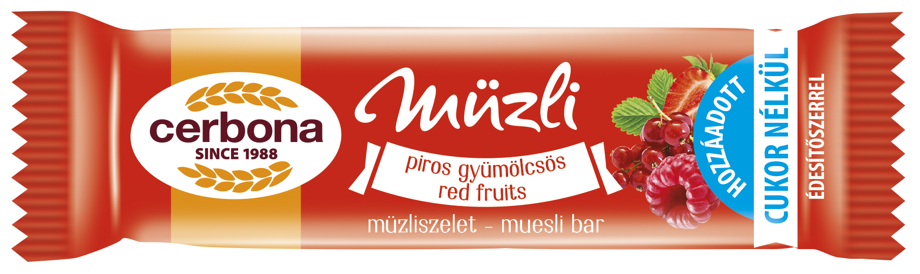 Cerbona Piros gyümölcsös müzliszelet 20g